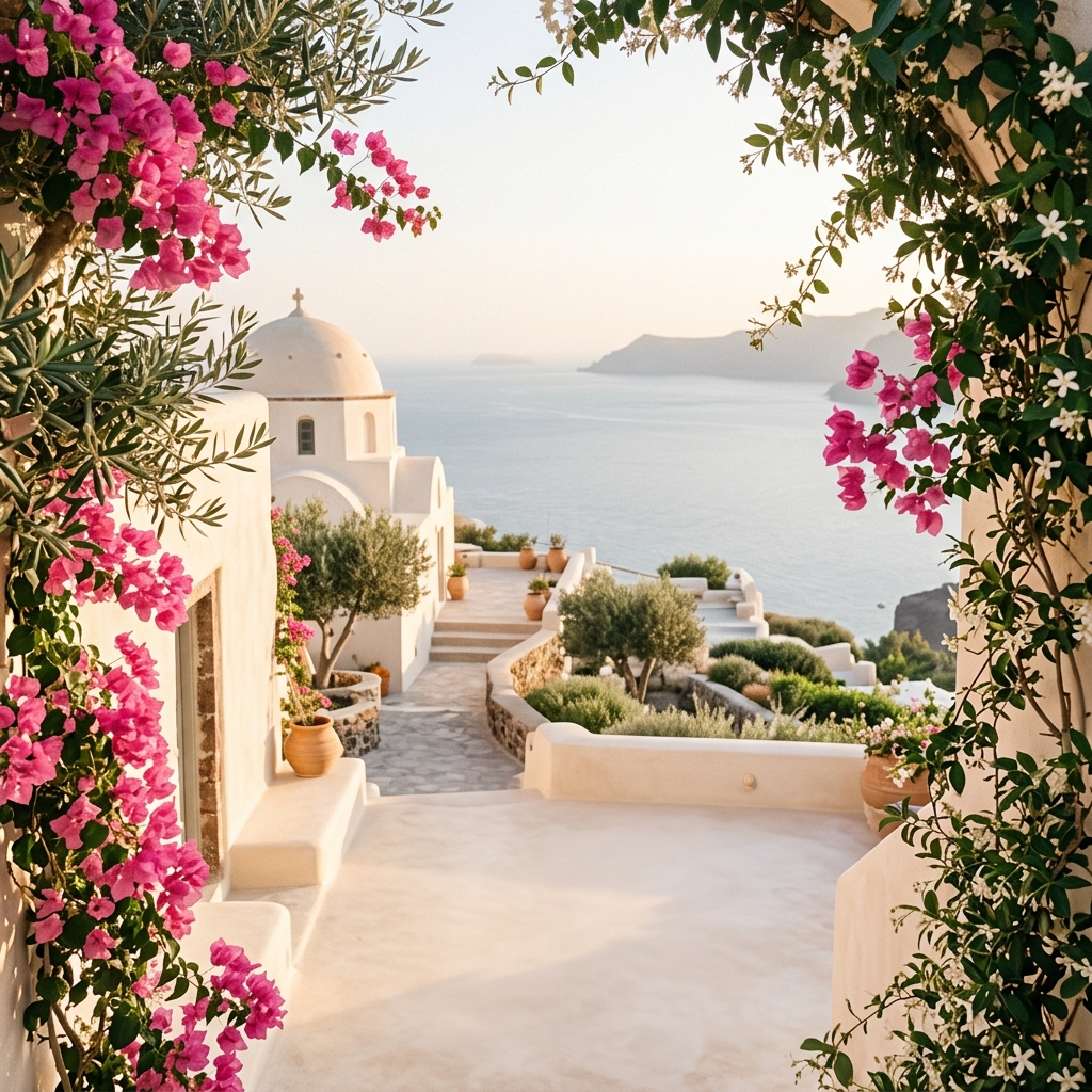 Santorini concept background